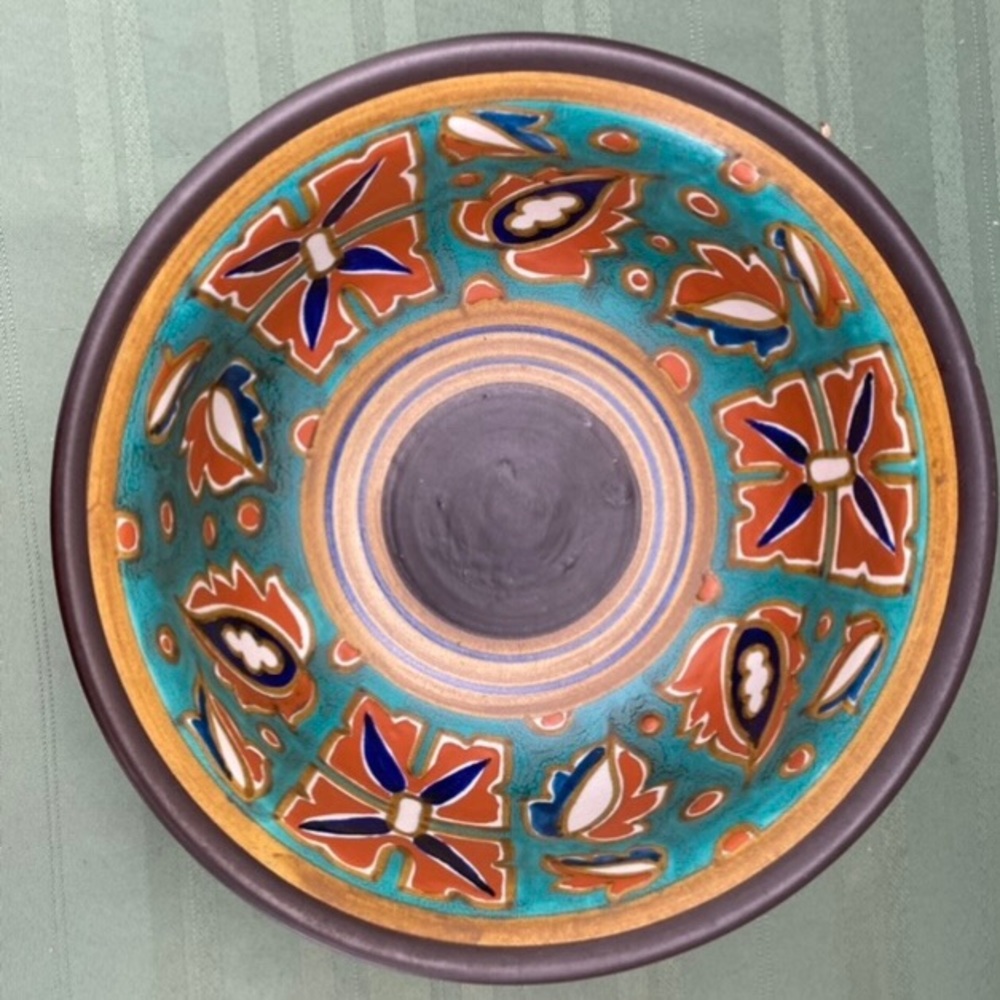 Vintage hand painted decorated bowl